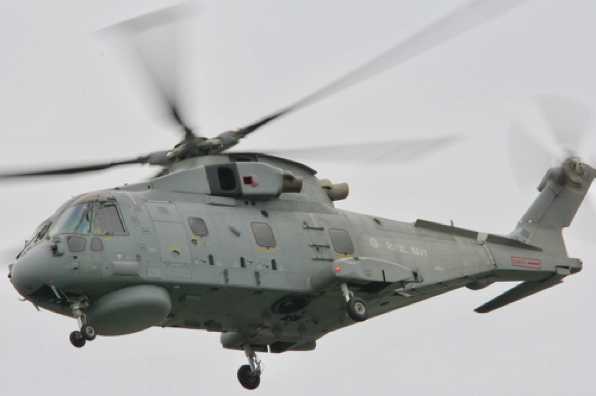 21 February 2020 - 12-19-22 
Royal Navy Merlin helicopter  ZH842  flew upriver and did a couple of circles of BRNC. It's from RNAS Culdrose.